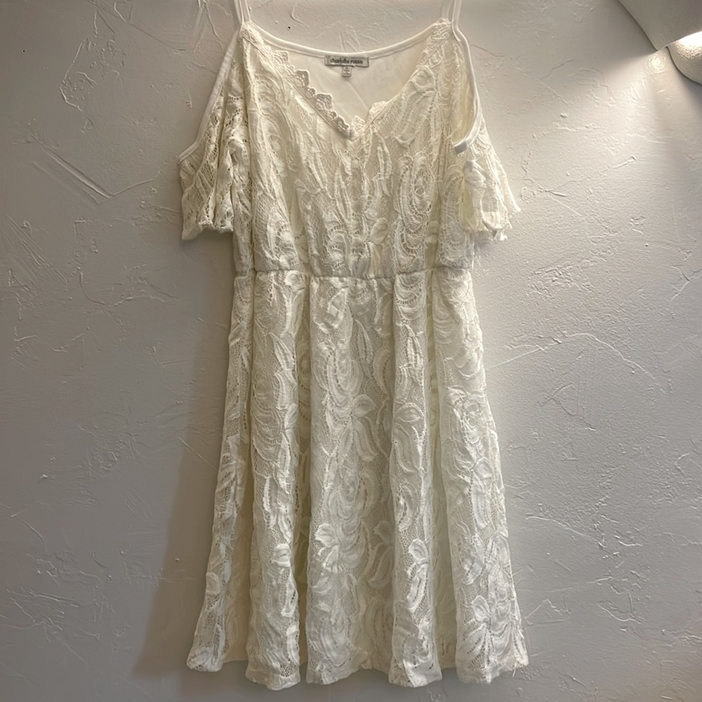 Charlotte Russe White Lace Dress Small